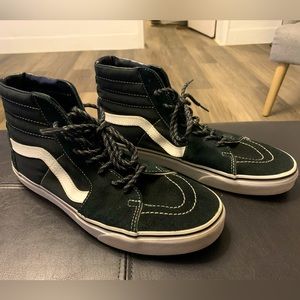 Vans Sk8-Hi Blk/Wh Skate Shoes with Custom Laces